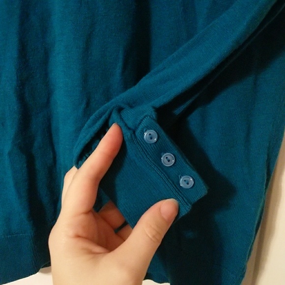 Gap V Neck Sweater in Teal Size Small - Picture 3 of 4